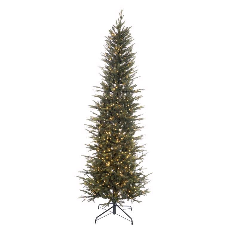 9107484 7.5 ft. Pencil LED Emerald Pine Sparkle Color Changing Christmas Tree - 900 Count