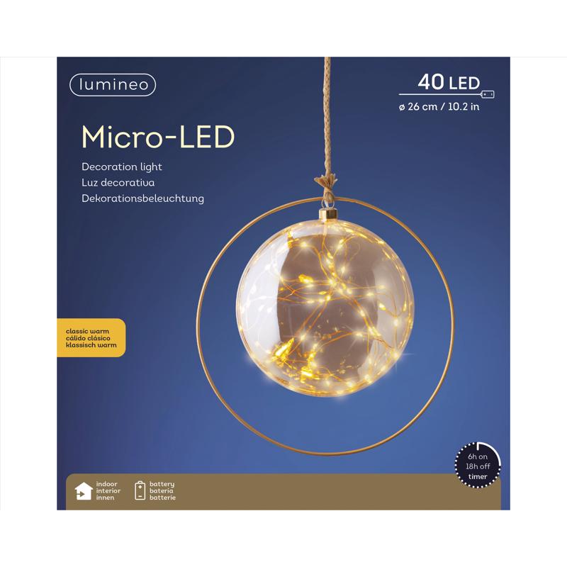9106374 1 ft. LED Micro Warm White Christmas Lights - 40 Count