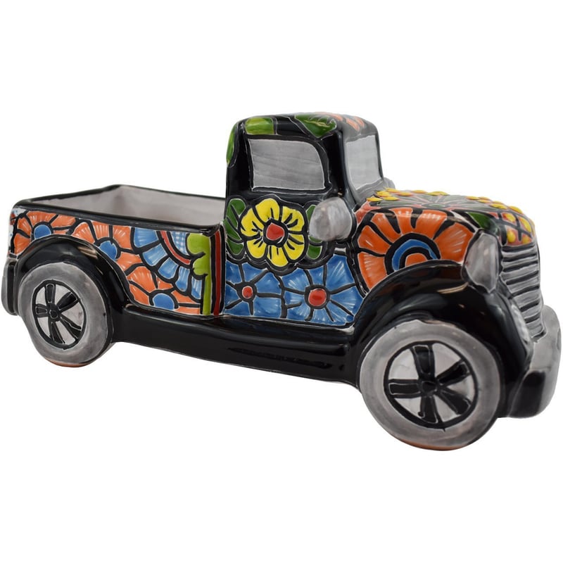 7009877 5 x 11 in. Ceramic Vintage Truck Planter, Multi Color