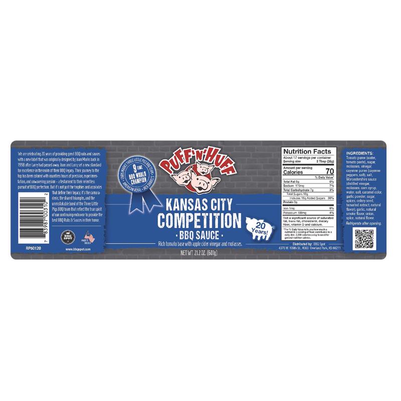 8127461 21.2 oz Kc Competition BBQ Sauce