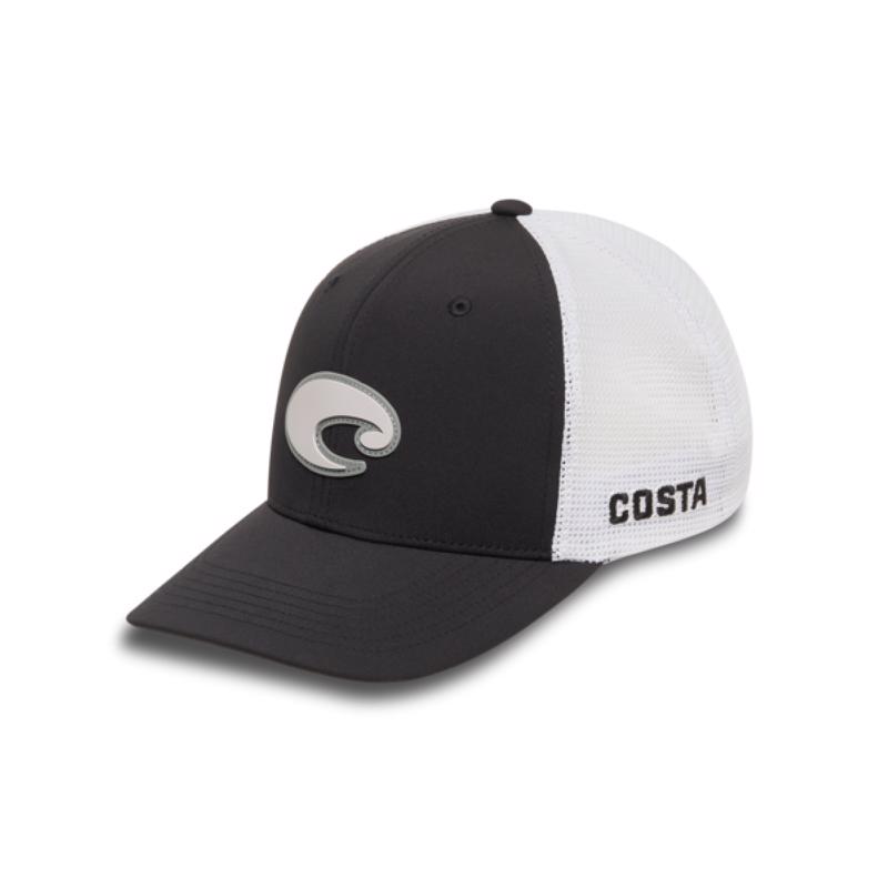 8126909  Poly Performance Trucker Hat, Black & White - Large & Extra Large