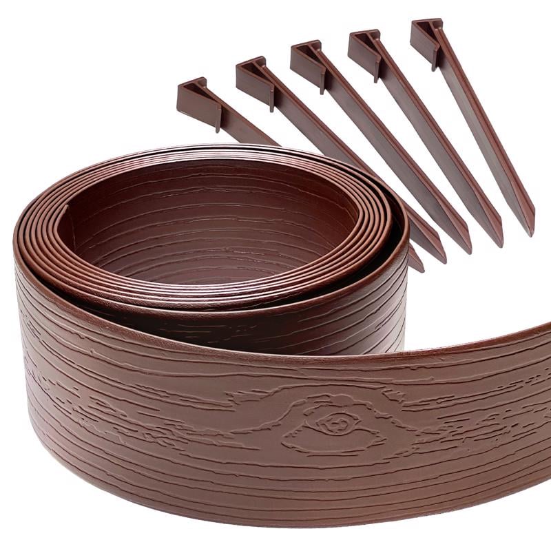7053290 20 ft. x 5 in. Plastic Brown Landscape Edging Kit - Pack of 4