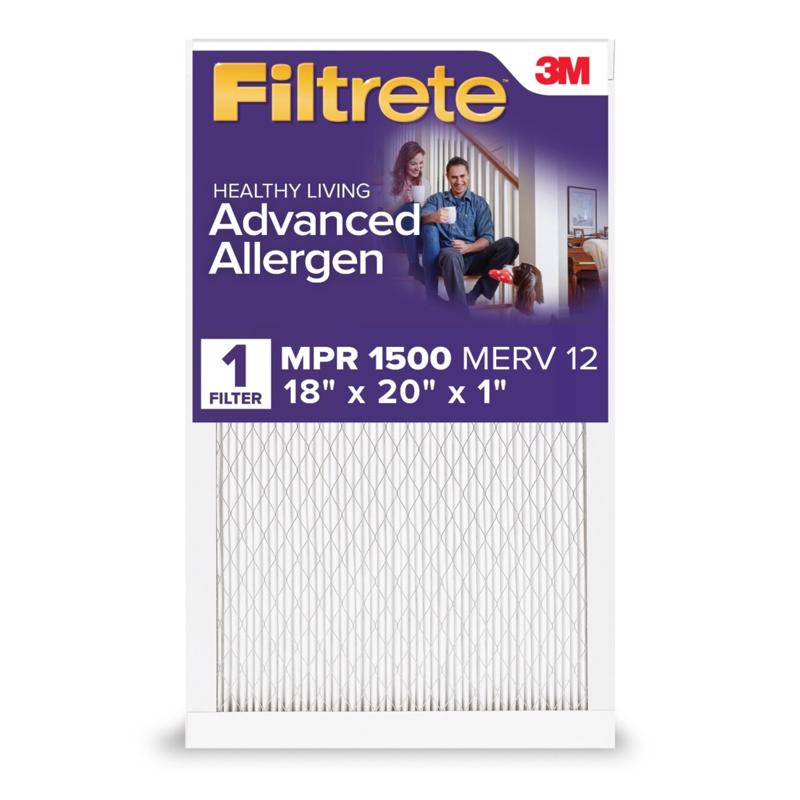 Advanced Allergen 18 in. W X 20 in. H X 1 in. D Polypropylene 1500 MPR Pleated Air Filter 1