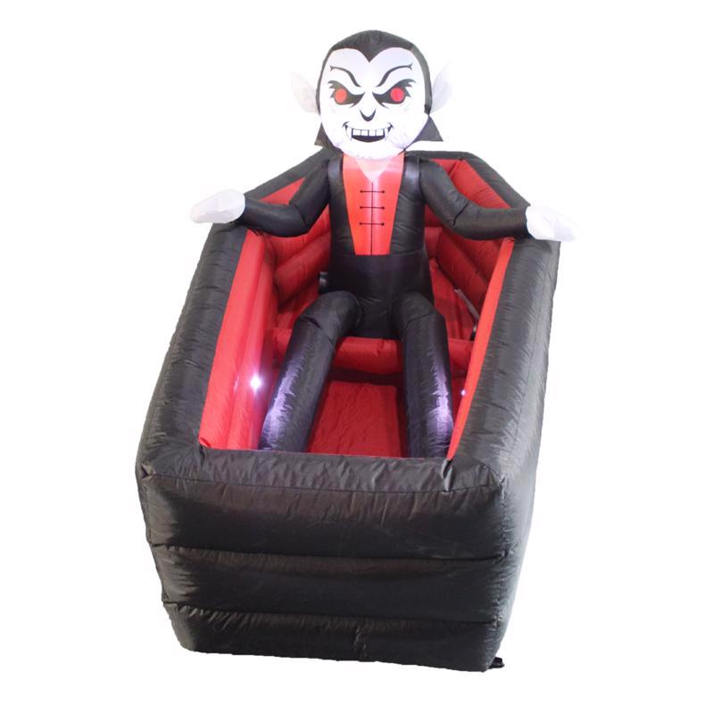 9106314 6 ft. LED Animated Rising Vampire in Coffin Inflatable