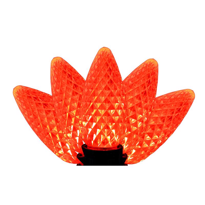 9107048 LED PS C9 Orange Christmas Light Bulbs - 25 Count