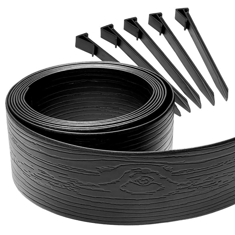 7053289 20 ft. x 5 in. Plastic Black Landscape Edging Kit - Pack of 4