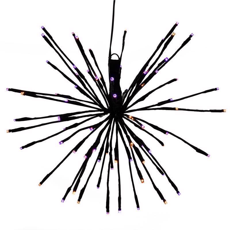 9106817 16 in. Orange & Purple LED Starlight Burst Halloween Decoration - Pack of 6