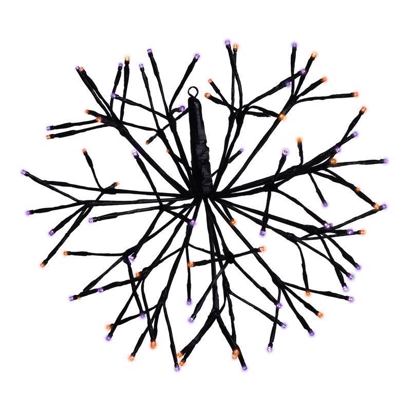 9106820 16 in. Orange & Purple LED Prelit Shimmering Sphere 3rd Halloween Decoration - Pack of 6