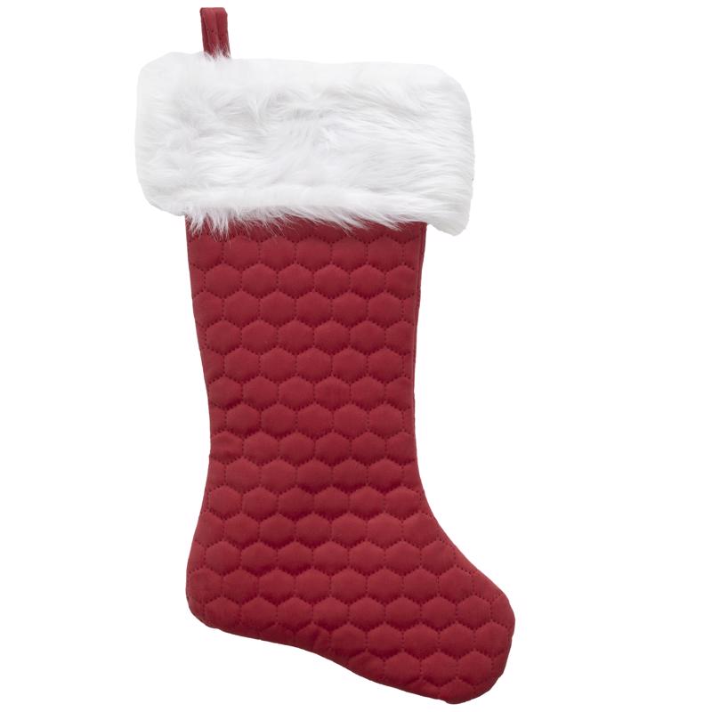 9106291 20 in. Christmas Stocking - Red & White