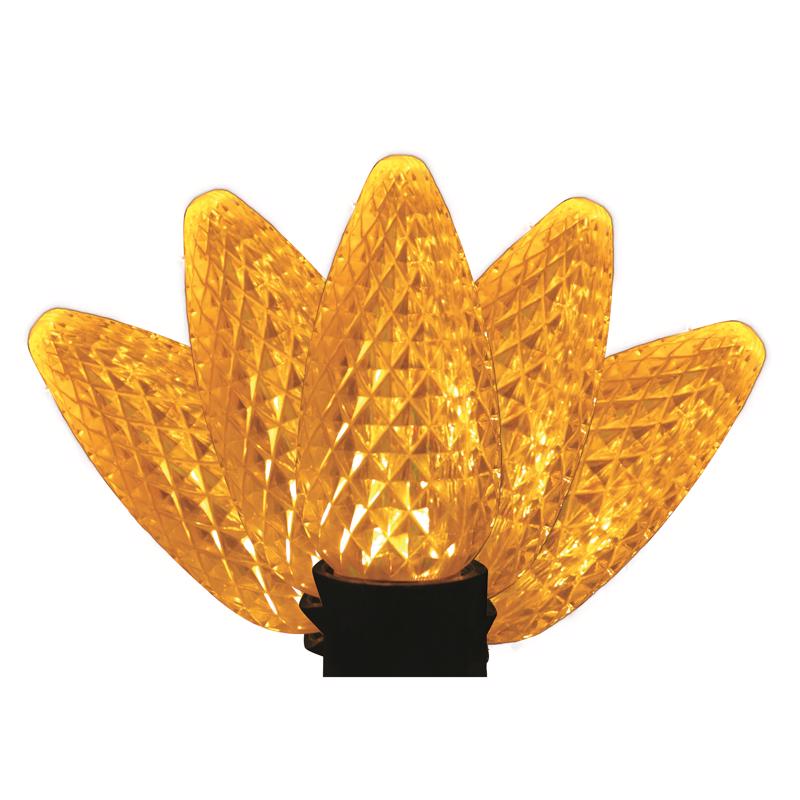 9107055 LED PS C9 Yellow Christmas Light Bulbs - 25 Count