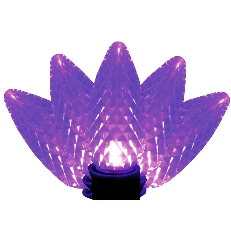 9107050 LED PS C9 Purple Christmas Light Bulbs - 25 Count
