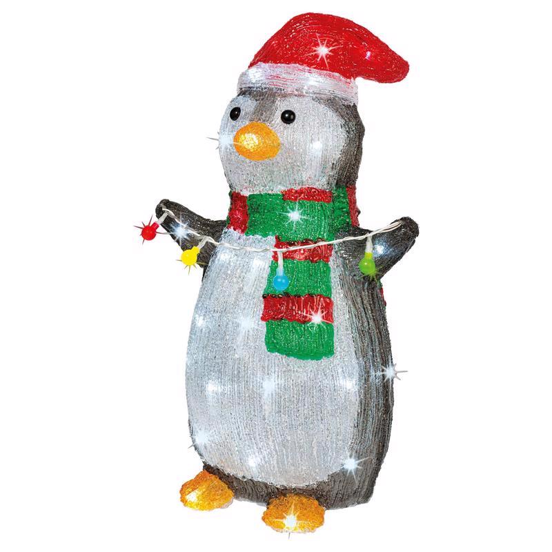 9106482 18 in. Yard  LED Cool White Penguin Decor