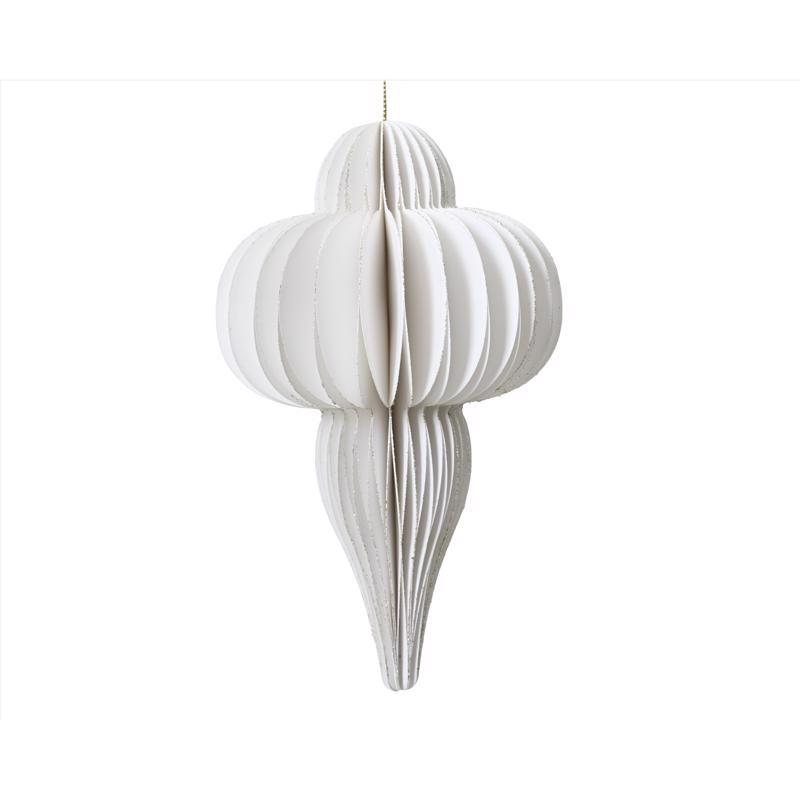 9106364 8 in. White Champagne Painted Edge Ornament