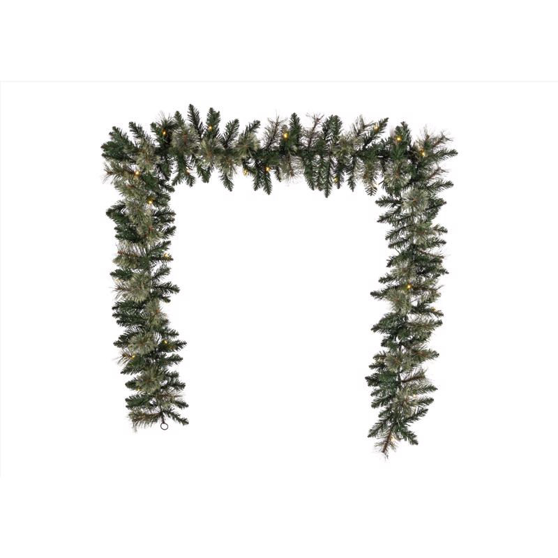 9106911 9 ft. LED Prelit Multi Color Mixed Pine Garland