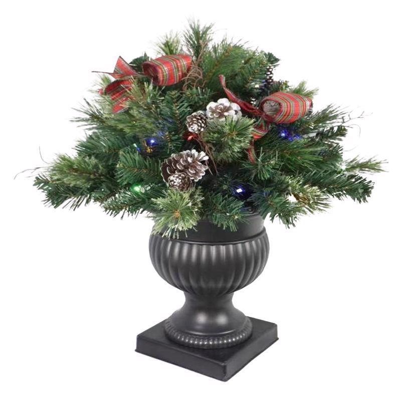 9106916 2 ft. Full LED Twig Pine Bow Color Changing Porch Bush - 35 Count