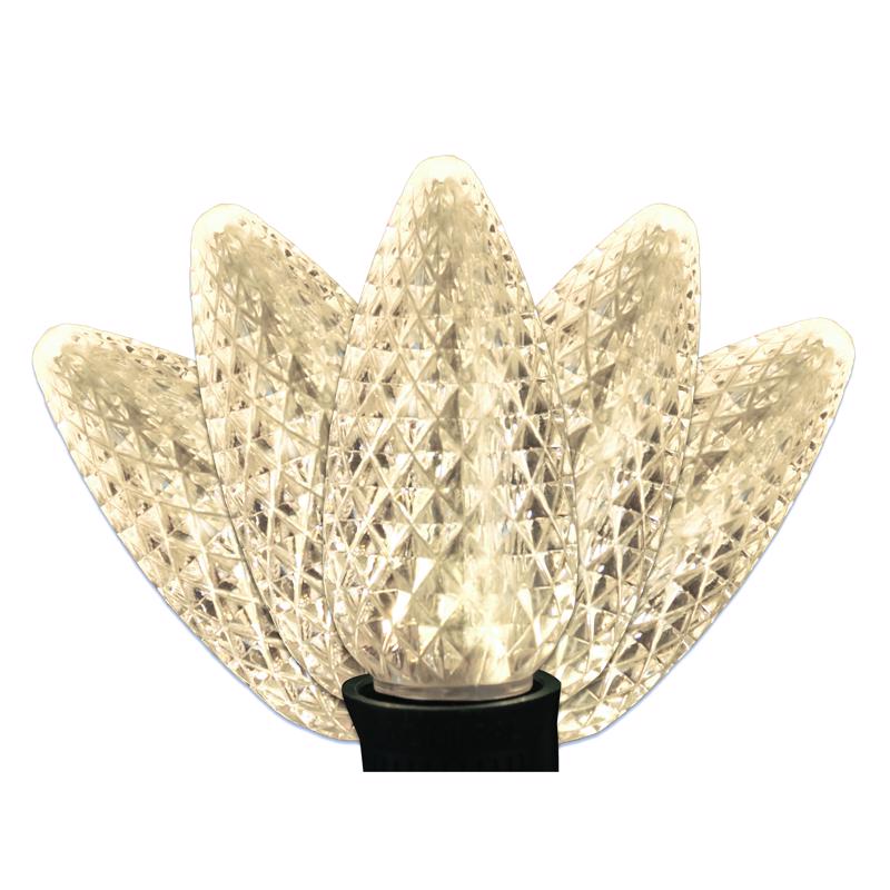 9107054 LED PS C9 Warm White Christmas Light Bulbs - 25 Count