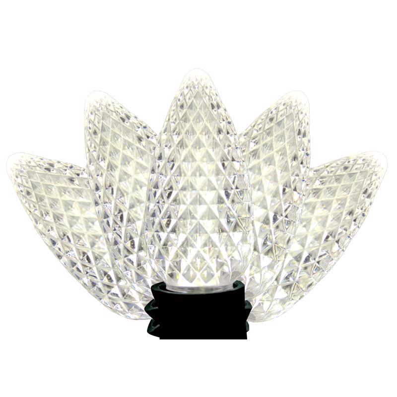 9107051 LED PS C9 Pure White Christmas Light Bulbs - 25 Count