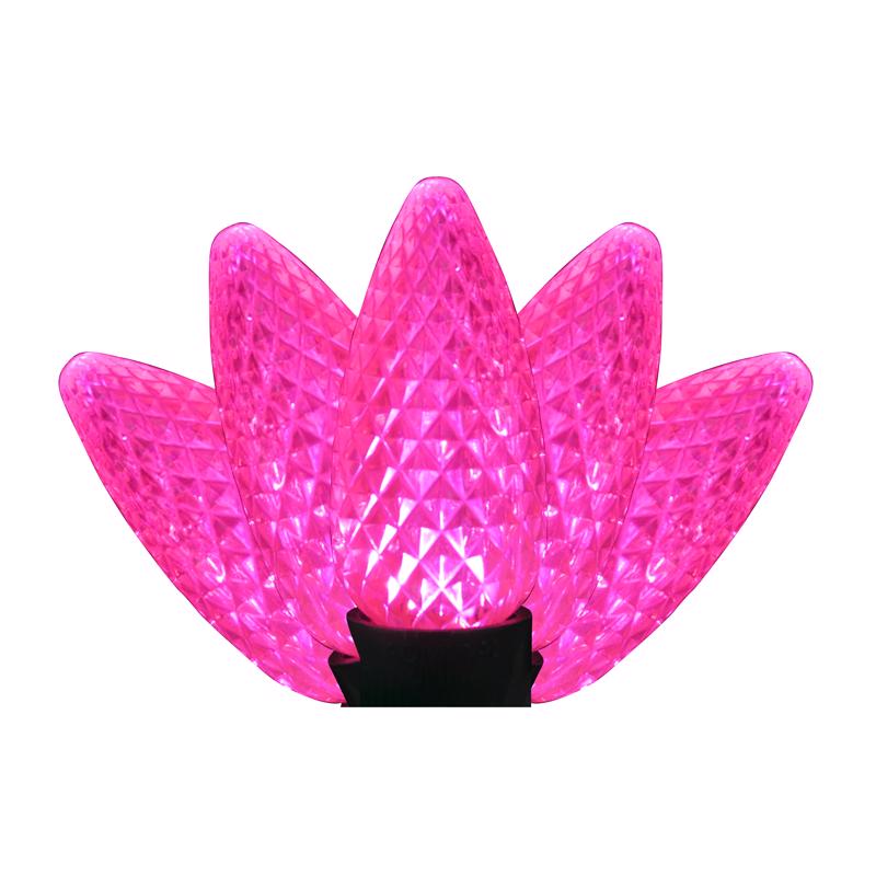 9107049 LED PS C9 Pink Christmas Light Bulbs - 25 Count