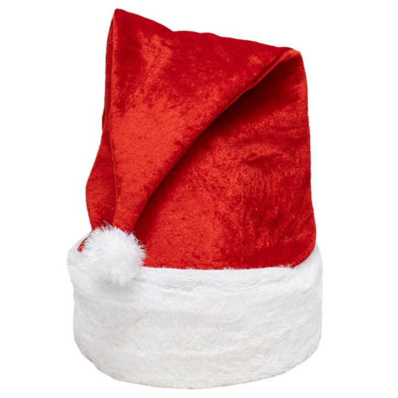 9106137 27 in. Oversized Spring Loaded Santa Hat, Red & White - Pack of 6