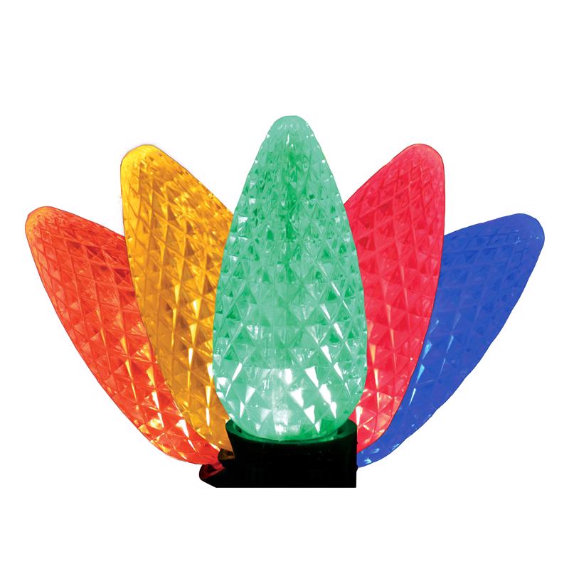 9107047 LED PS C9 Multi Color Christmas Light Bulbs - 25 Count
