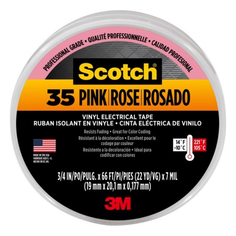 Scotch 3022192 Pink Vinyl Electrical Tape