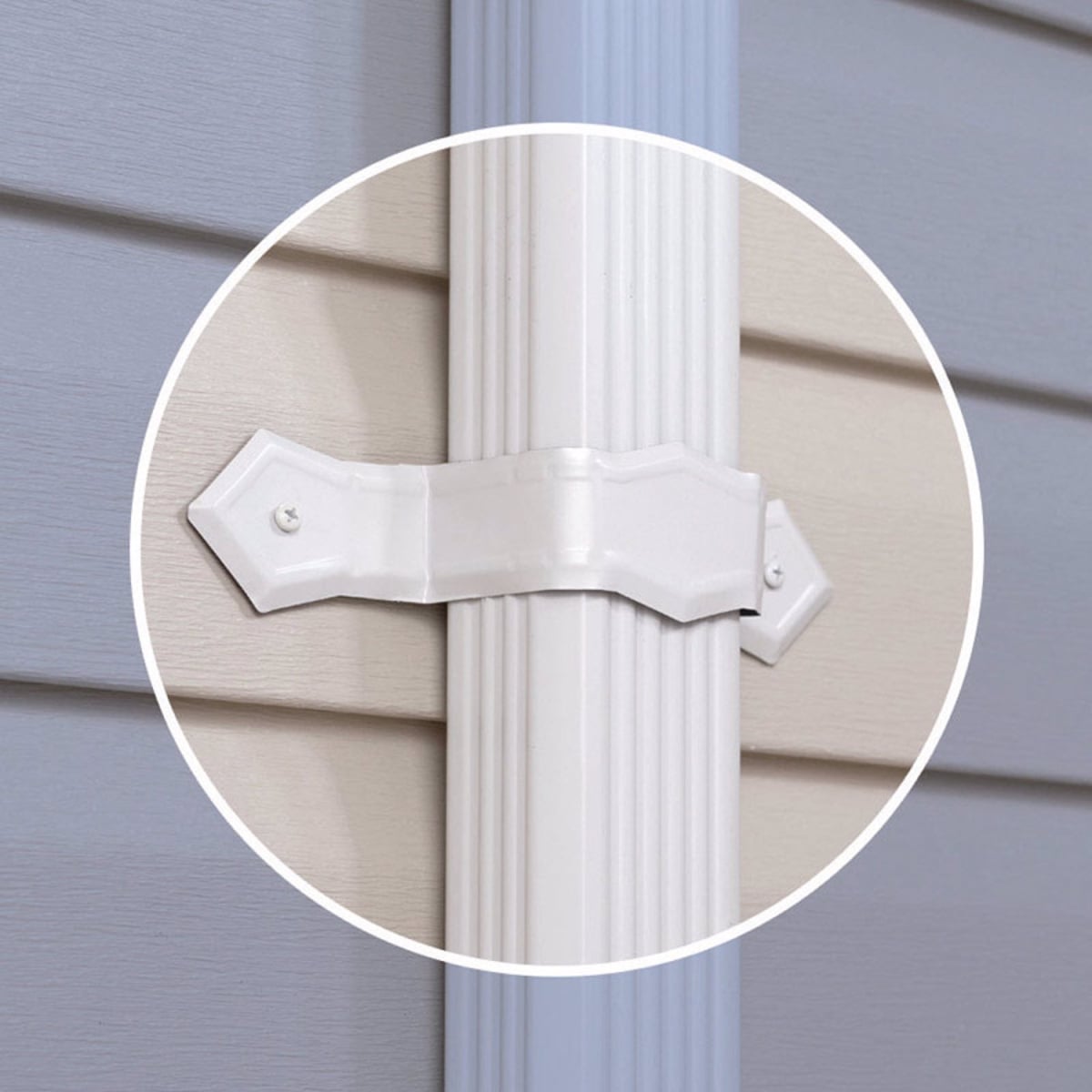 5407986 13 in. White Aluminum Gutter Downspout Band