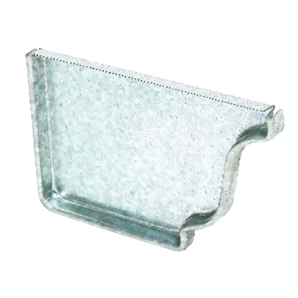 58039 2.875 x 0.5 x 4 in. Silver Galvanized Steel K Gutter End Cap