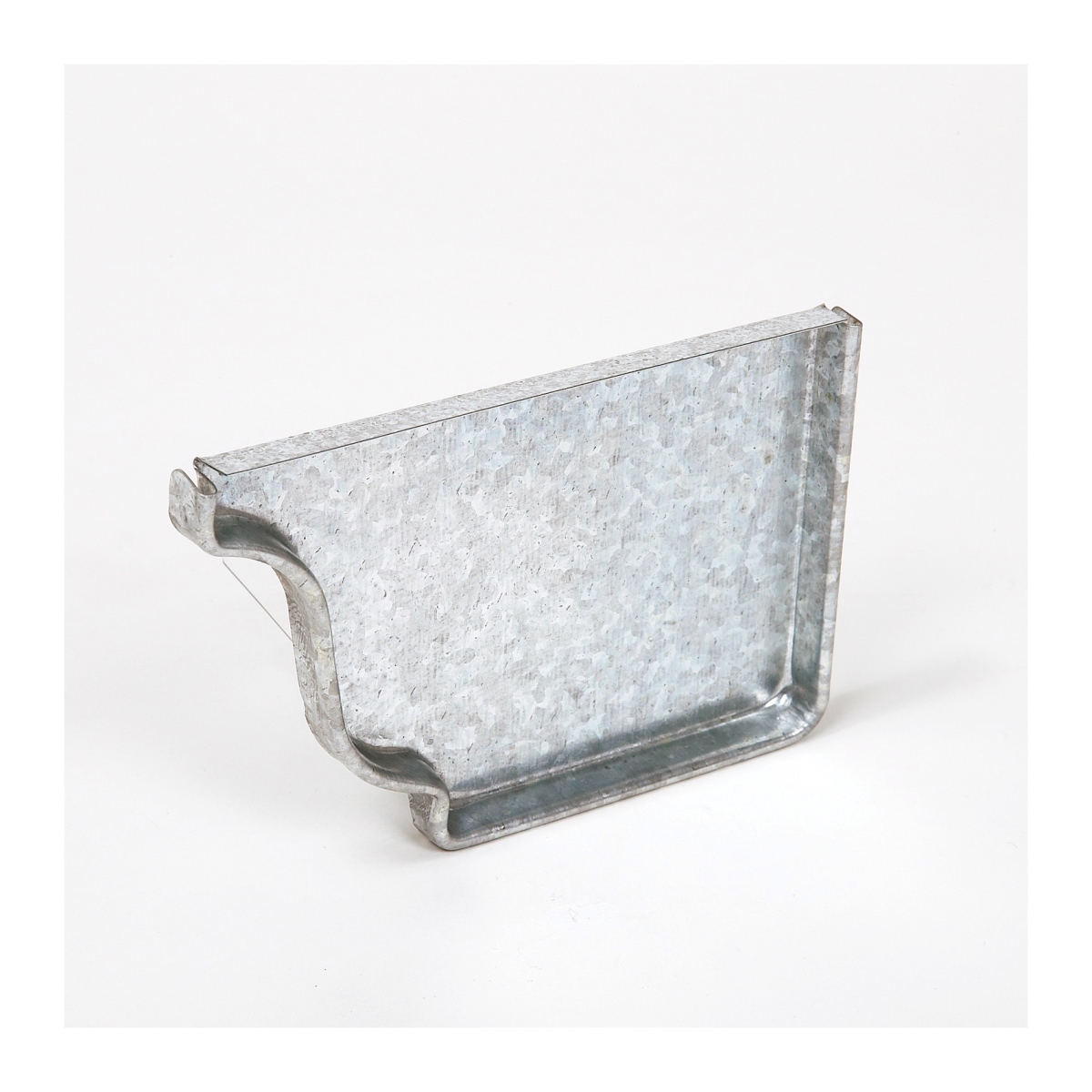 58040 5 in. Mill Finish Galvanized Steel Right End Gutter Cap