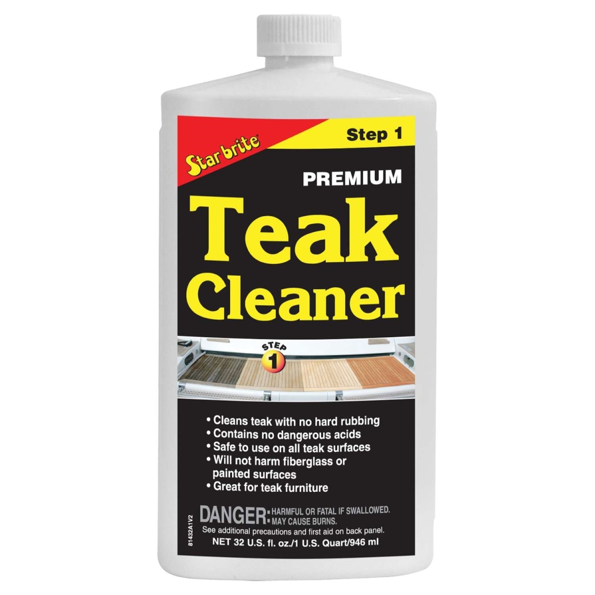 Star Brite Premium Teak Cleaner Step 1, Quart | For Boats | by West Marine