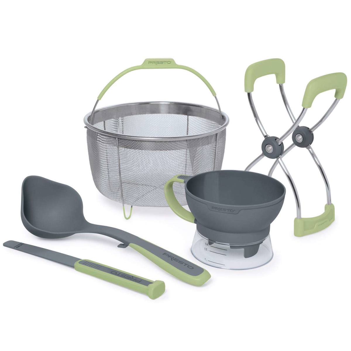 Picture of National Presto Industries 6081633 Regular Mouth & Wide Mouth Premium Canning Kit, Green - 5 Piece