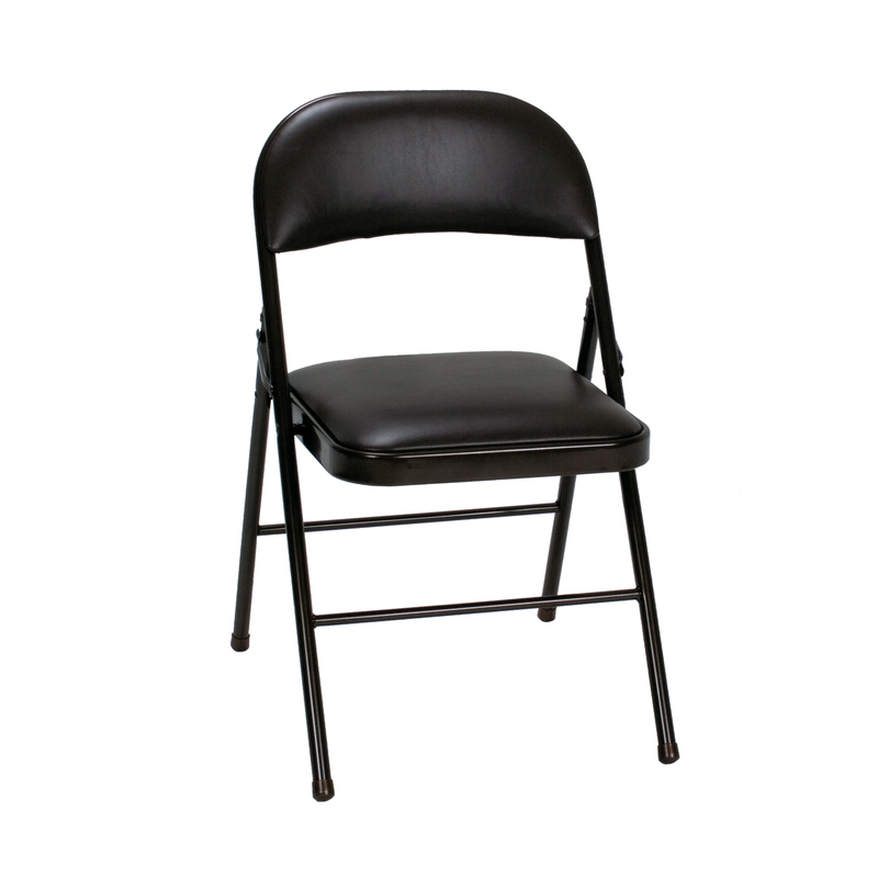 Ameriwood 8568578 Black Vinyl Folding Chair