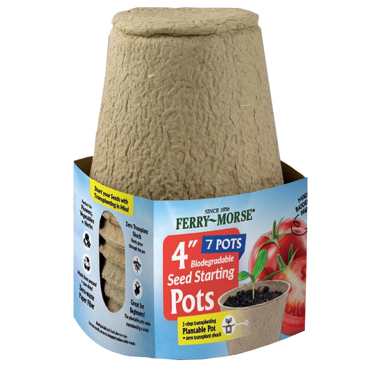 7222136 5 x 4 x 4 in. Ferry-Morse 7 Cells Seed Starting Peat Pot - Pack of 7