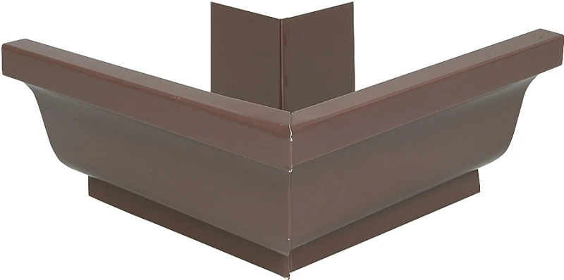 Brown Aluminum Gutter Outside Mitre Connector - 5 Inch - Durable Design