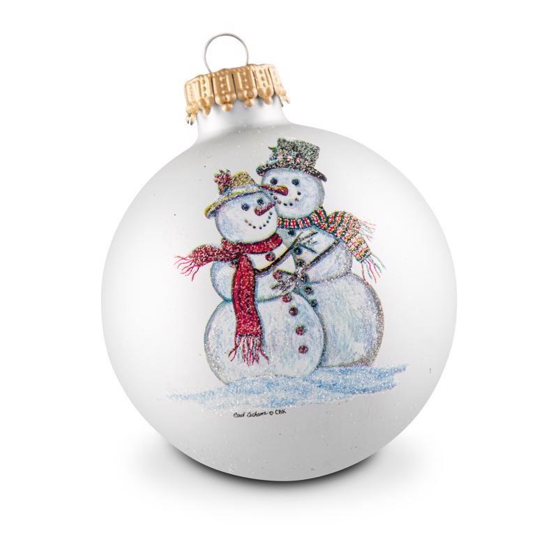 9107419 Krebs White Snowmen Sledding Ornaments