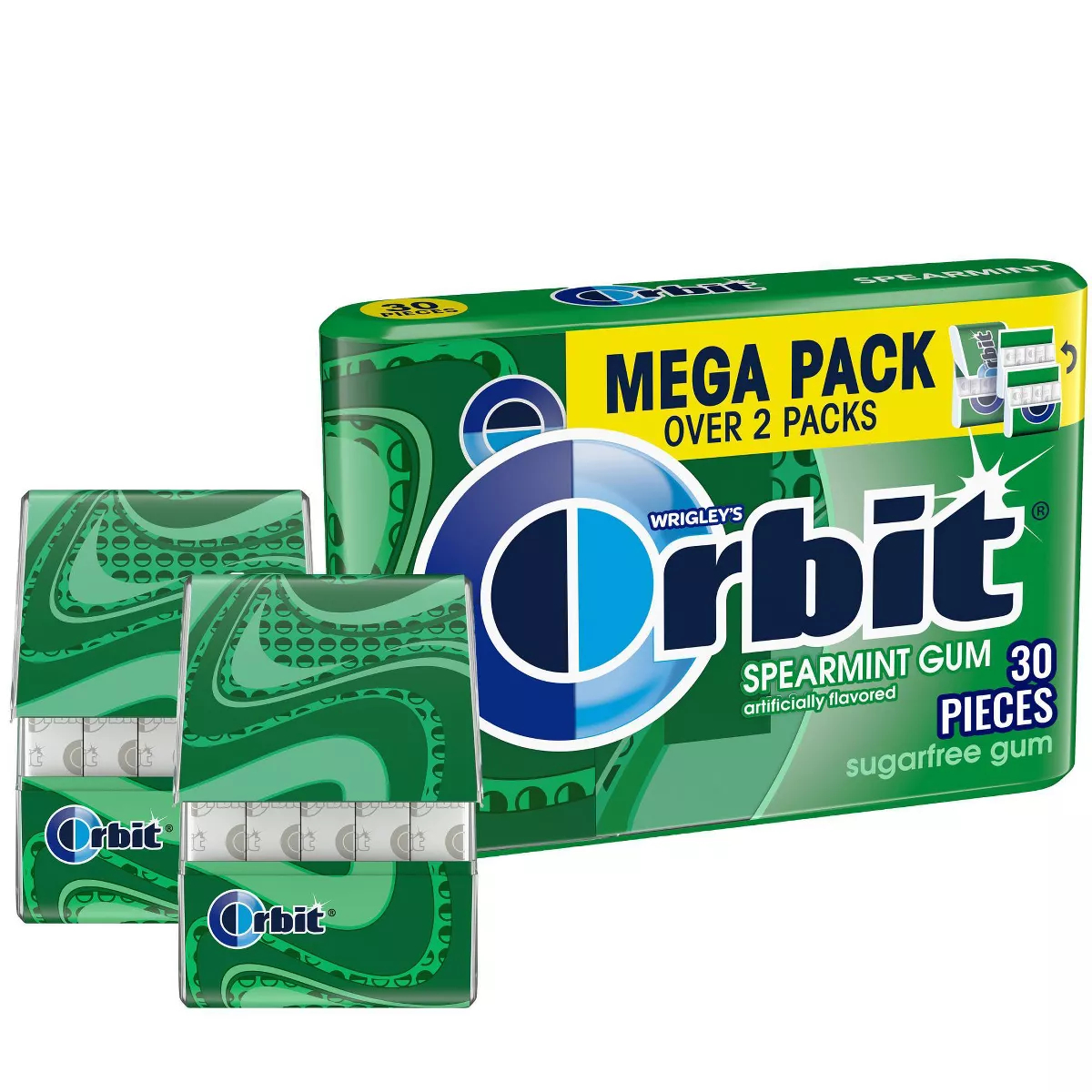 9114003 Orbit Gum SugarFree Spearmint Chewing Gum