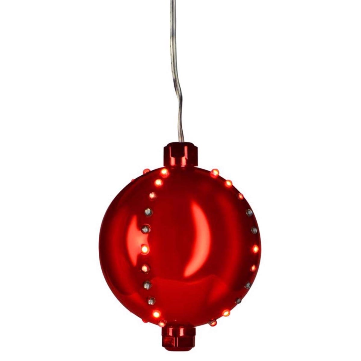 9106902 4 in. Celebrations LED Red Snow Fall Ornament Hanging Decor