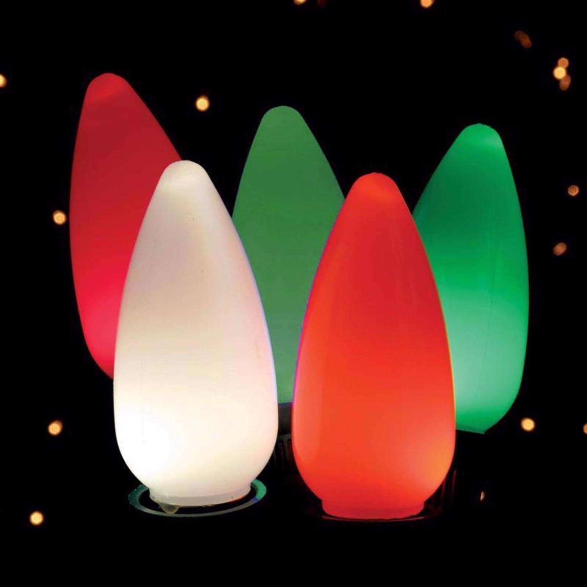 9107462 24 ft. Celebrations Platinum LED C9 Red, Green & Pure White String Christmas Lights - 25 Count