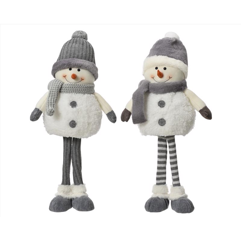 9106350 20 in. Gray & White Snowman Table Decor
