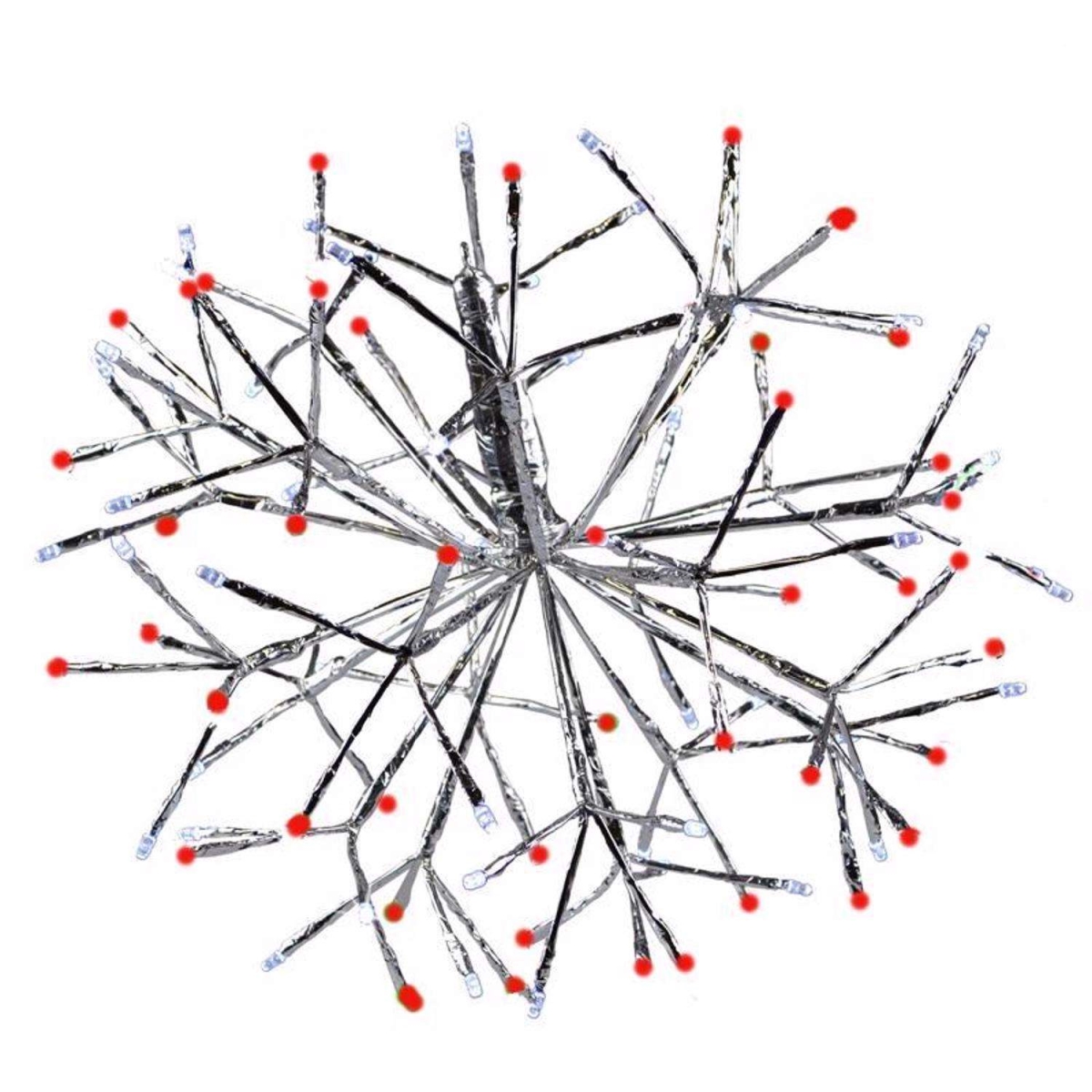 9106898 16 in. Celebrations LED Red & White Shimmering Sphere Hanging Decor