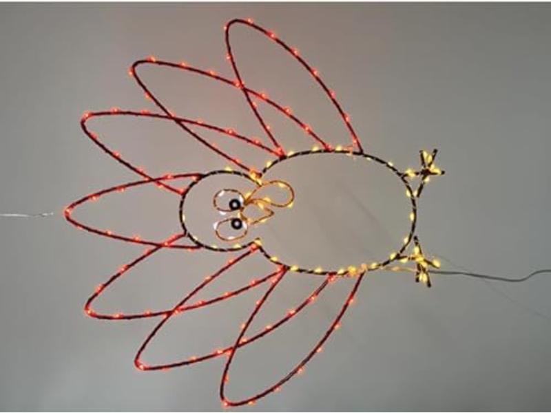 9107439 Multi Color LED Prelit Turkey Silhouette Window Decor