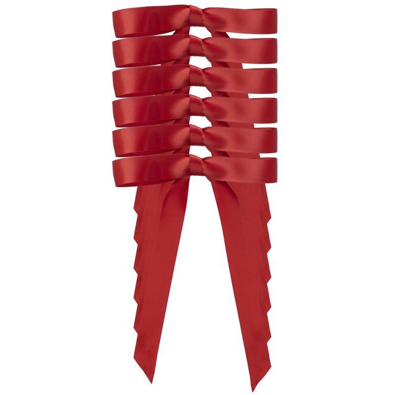 9106288 8 in. Red Double Face Satin Christmas Bow - Pack of 6