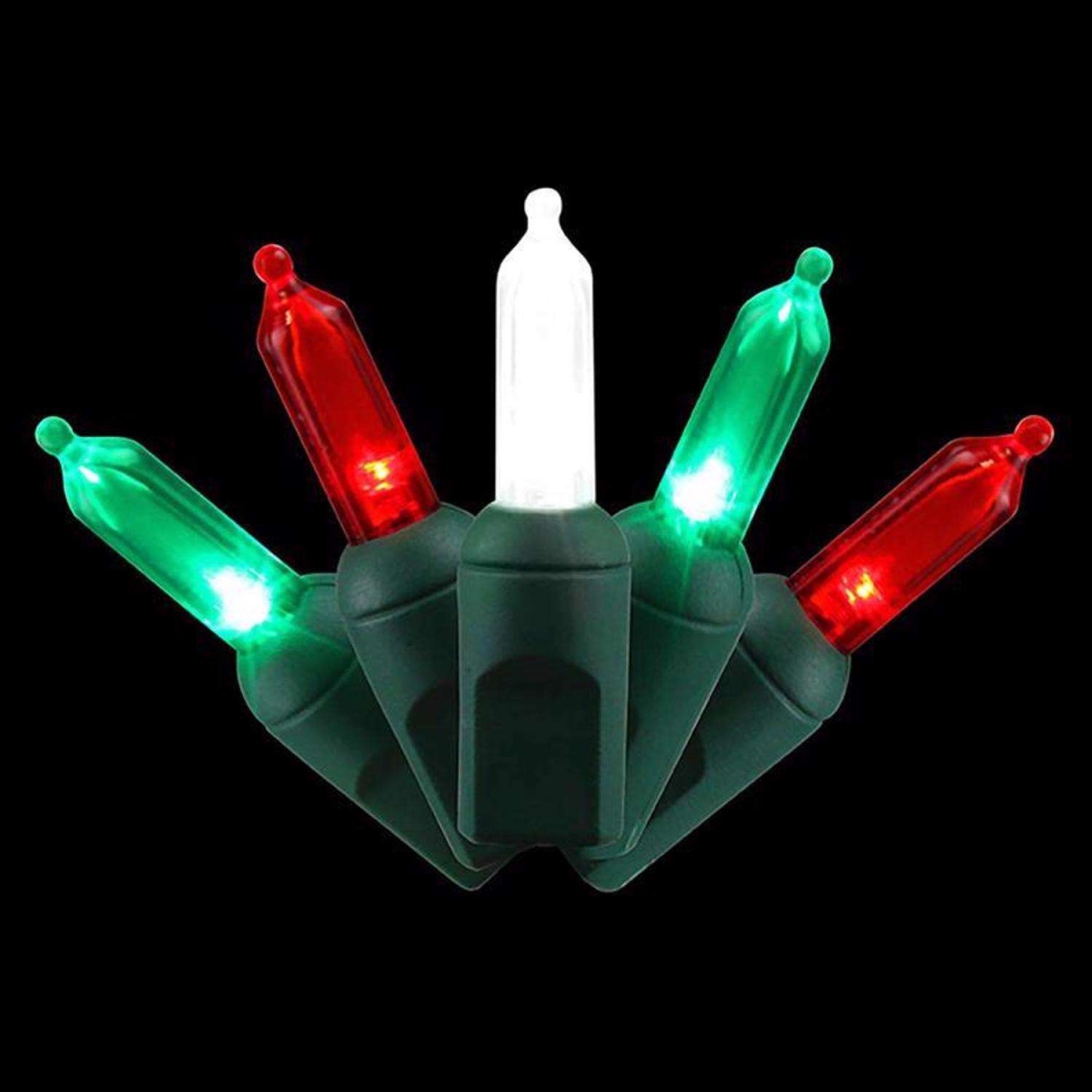 9107464 Celebrations Platinum LED T5 Red, Green & Pure White String Christmas Lights - 50 Count