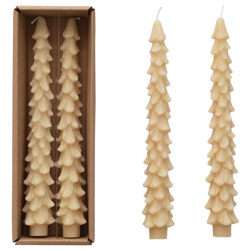 9106328 Cream Unscented Tree Candle - Pack of 12