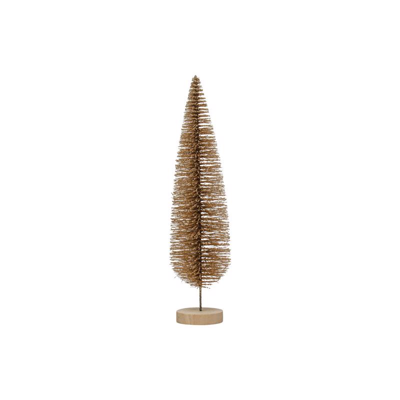 9107474 Enchanted Christmas Gold Bottle Brush Tree Table Decor, 13 in. - Pack of 12