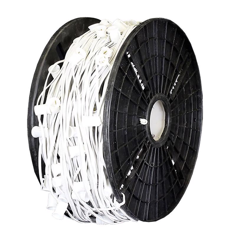 9109939 1000 ft. C9 Socket Christmas Light Cord on Reel with White Wire