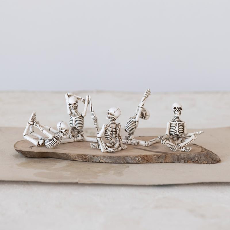 9106336 Skeleton in Yoga Pose 5 Styles Halloween Decor - Pack of 5