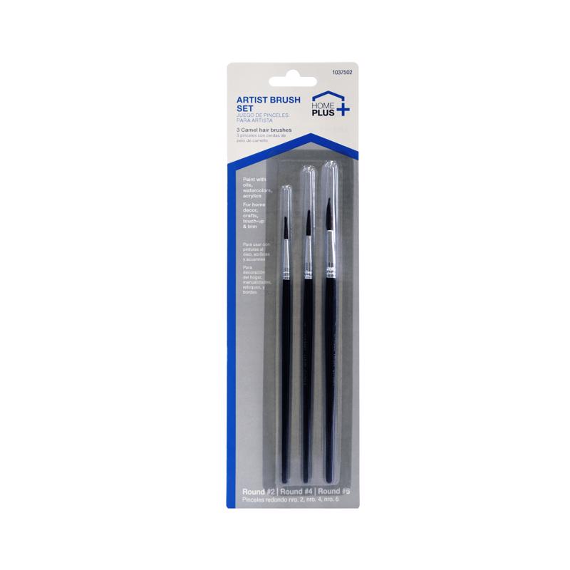 1037502 No. 2, 4 & 6 Round Artist Paint Brush Set - Pack of 12