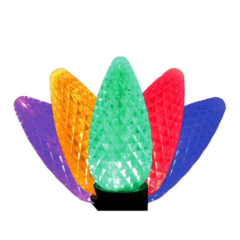 9107544 LED C9 & 5 mm String Christmas Light Bulbs, Multi Colored - Pack of 12
