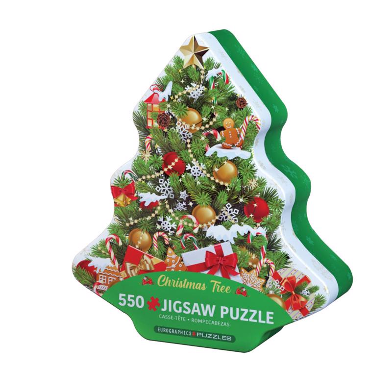 9104382 Christmas Tree Collectible Tins with Puzzles, Multi Colored - 550 Piece