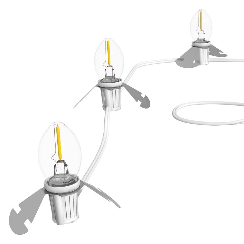 9106766 3-Bulb C7 Replacement Cord - White